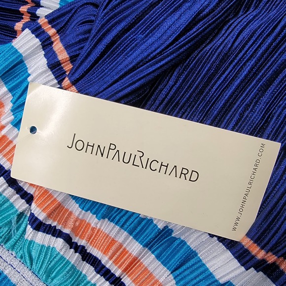 NWT John Paul Richard Striped Plisse Midi Skirt - Size S - Picture 5 of 6